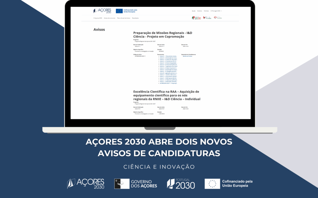 Açores 2030 lança novos apoios para ciência e inovação na Região